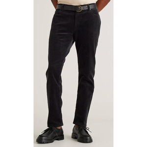 Quince Mens Black Organic Stretch Corduroy Pants 36x30 NWT Straight Leg